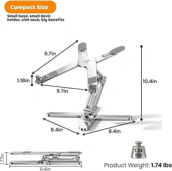 Moallia N86 360 Rotating Laptop Stand, Adjustable Height & Angle, Ergonomic - Image 5