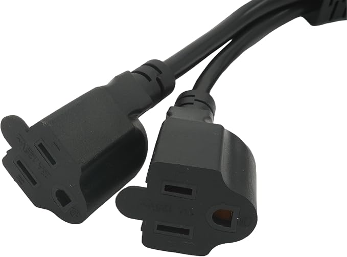 Y Splitter Extension Cord, 1.4FT 2 Way 1 to 2 Splitter Extension Cord, 3 Prong - Image 4