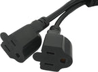 Y Splitter Extension Cord, 1.4FT 2 Way 1 to 2 Splitter Extension Cord, 3 Prong - Image 4