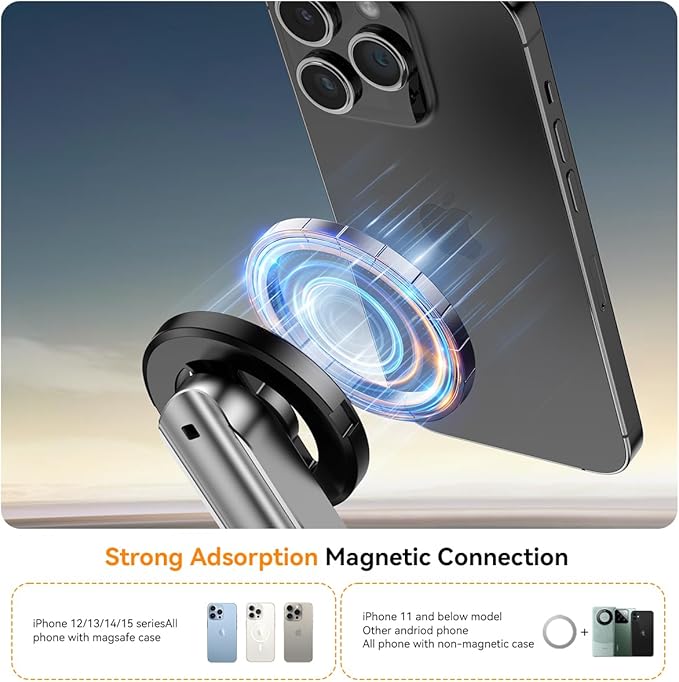 Magnetic Selfie Stick for iPhone, 4 in 1 Multifunctional Portable Selfie Sticks - Image 4
