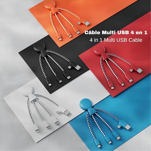 Mr Bio 4 in 1 Multi USB Cable Octopus Design Black - Image 8