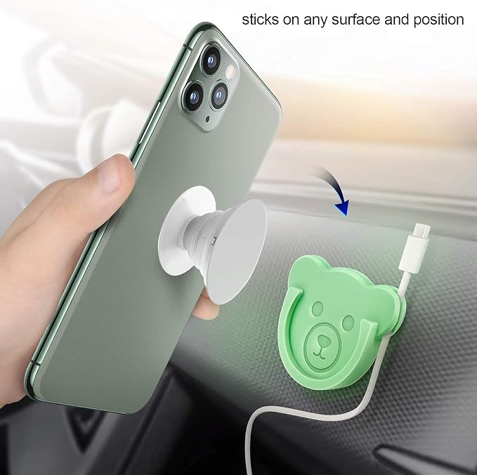 TOPGO Socket Car Mount for Phone Holder Cute Bear Style Silicone Grip Stand - Image 2