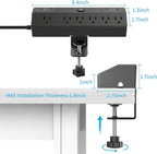 Desk Clamp Power Strip with 40W Fast Charging Station, JXGUCAT Removable Desk - Image 6