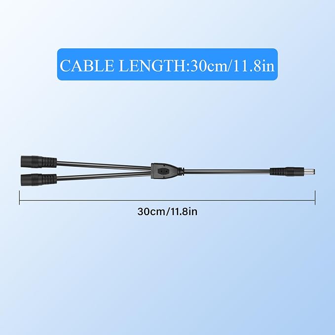 PNGKNYOCN DC 5.5x2.5mm 1 Male to 2 Female Power Supply Splitter Cord 30CM - Image 7
