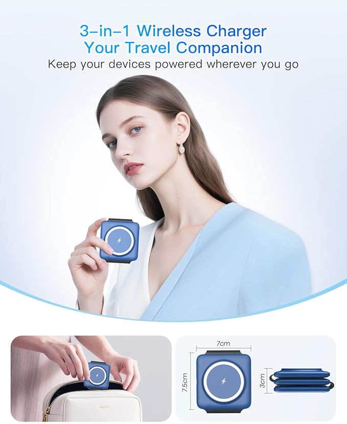Charging Station for Apple Devices - 3 in 1 Magnetic Foldable Wireless Charger - Image 9