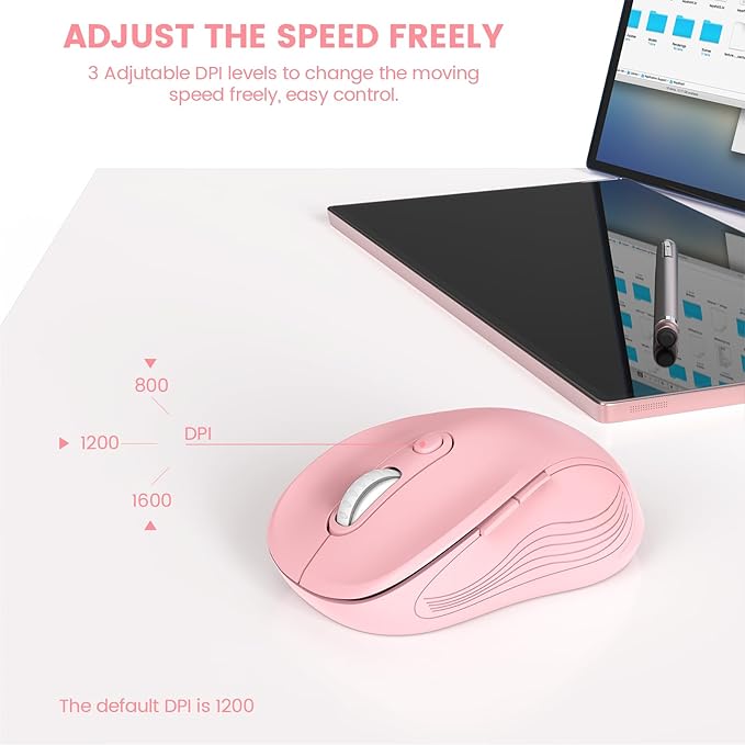 WisFox 2.4G Wireless Mouse for Laptop, Ergonomic Computer Mouse - Image 3
