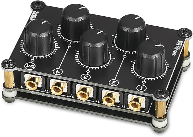 Little Bear MC5 Mini Portable Stereo 4 Channel Audio Mixer Passive Live Studio - Image 2