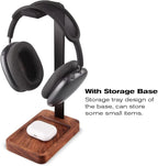 Walnut Wood & Aluminum Headset Holder, Desktop Headphone Stand, Universal - Image 5