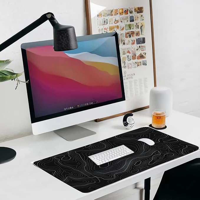 Topographic Mouse Pad, Extended Gaming, Desk Mat Laptop Waterproof Decor Writing - Image 7