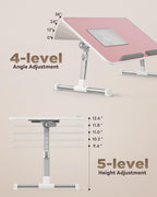 Laptop Desk for Bed with Cooling Fan, SAIJI Height & Angle Adjustable Laptop - Image 3