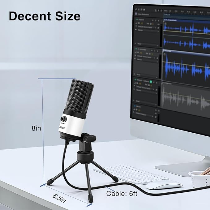 FIFINE USB Podcast Microphone, PC Computer Recording Mic - Image 6