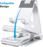 OMOTON Foldable Cell Phone Stand, C4 Portable Aluminum Phone Holder, Adjustable - Image 3
