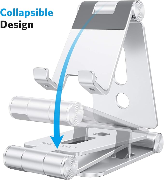 OMOTON Foldable Cell Phone Stand, C4 Portable Aluminum Phone Holder, Adjustable - Image 3