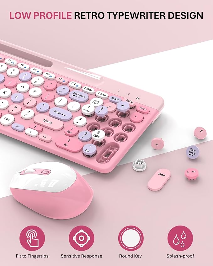 Colorful Wireless Keyboard and Mouse Combo - Image 2