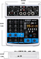 BOMGE 4 Channel Professional Audio Mixer, Sound Board Mixing Console - Image 9
