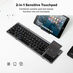 DeLUX Foldable Keyboard with Touchpad and Numeric Keypad, 2.4G Wireless and - Image 2