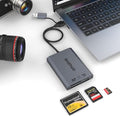 UHS-II SD Card Reader. Triple-Slot USB-A/USB-C CF Compact Flash Card Reader by AMALINK