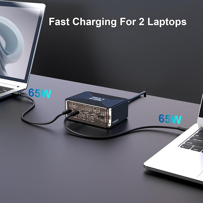 210W USB C Charger, Graaci GaN 5-Port PD3.1 140W 100W PPS Fast Charging Station - Image 5