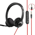 USB Headset with Mic for PC, On-Ear Computer Laptop Headphones with Noise by JIAMQISHI