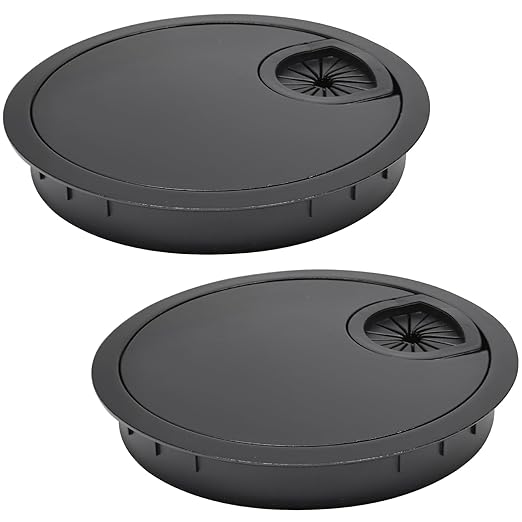 2 Pcs Desk Grommet 2-3/8" / 60 mm, Desk Cord Hole Cover, Cable Grommet Metal by EASYEAH