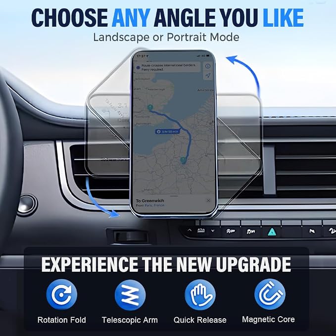 360° Adjustable Vacuum Magnetic Phone Holder, Foldable Magnetic Car Phone Holder - Image 7
