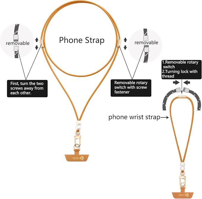 Cell Phone Lanyard Detachable Phone Chain Strap Leather 2-in-1 anti theft phone - Image 4