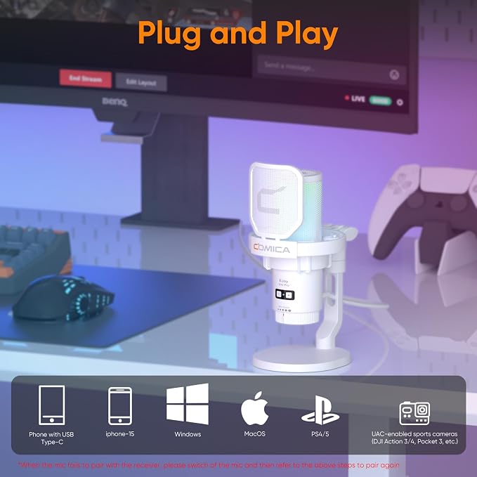 COMICA EJoy Uni Pro Wireless USB Condenser Gaming - Image 7
