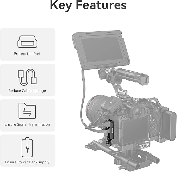 SmallRig Cable Clamp for HDMI and USB-C for Canon R5 / R6 / R5 C Cage 2982/3464 - Image 7