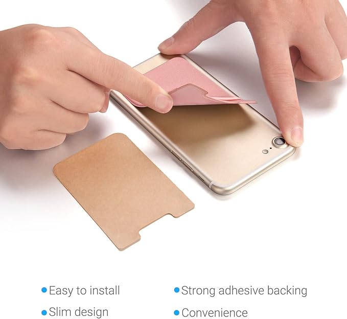 2 Pack Stick On Wallet Sleeve Cell Phone Dual Pocket Card Holder Double Pocket - Image 5
