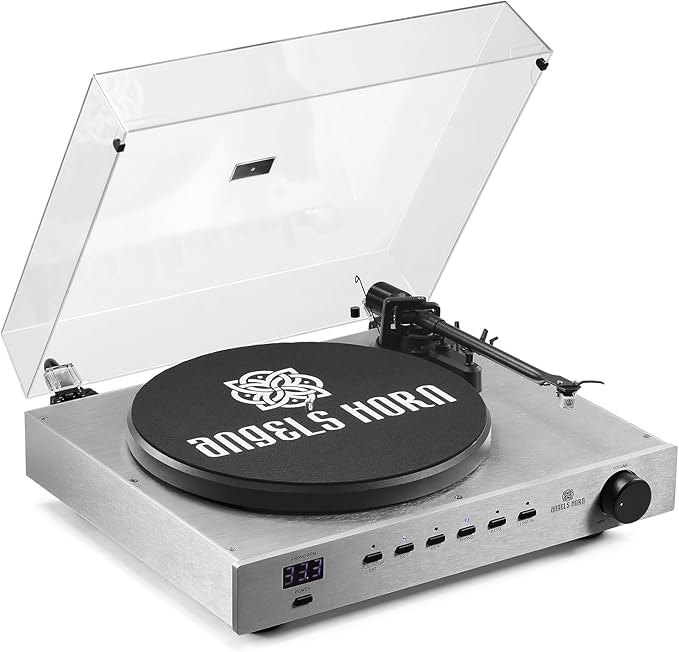 ANGELS HORN High Fidelity Bluetooth Vinyl Turntable Record Player - Image 2