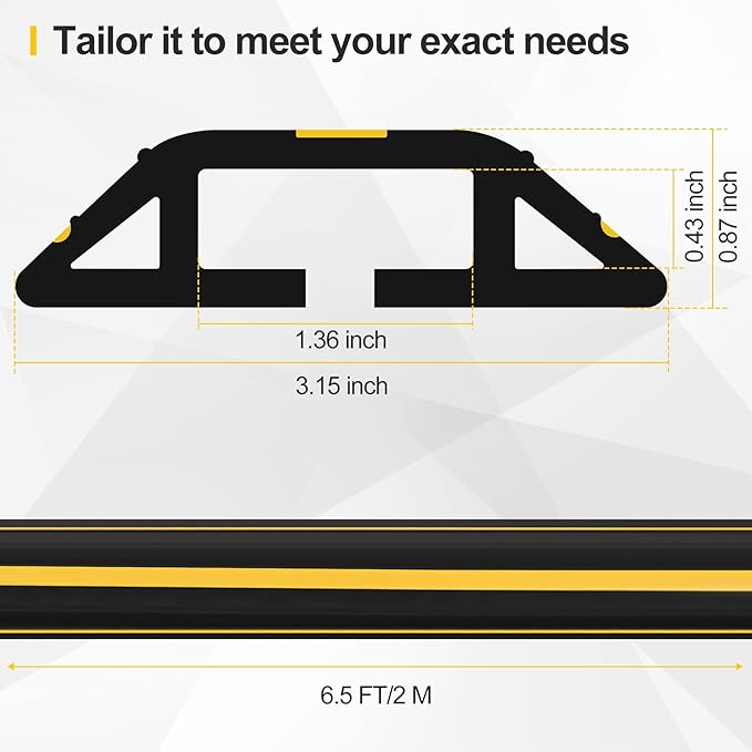 Floor Cord Cover 6.5Ft 2Pcs Heavy Duty PVC Floor Cable Protector Electric Cord - Image 2