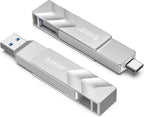 ORICO 512GB Portable Solid State Drive, 1050MB/s Dual-Port Rotating Metal by PioneerDataSolutionPowerYourFuture