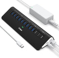 Powered USB Hub 10Gbps, intpw YH9AC 12-Port USB C Hub by intpw