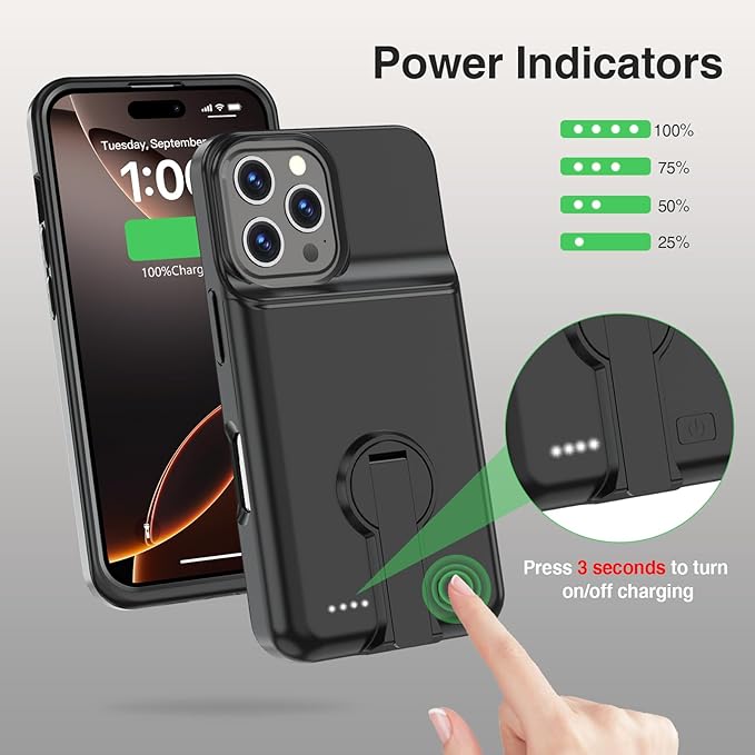GIN FOXI Battery Case for iPhone 16 Pro, Charging Case - Image 5