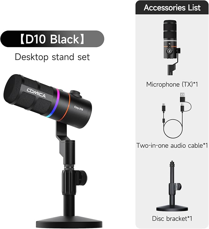 COMICA EJoy D10 USB Gaming Microphone – RGB Dynamic Mic - Image 8
