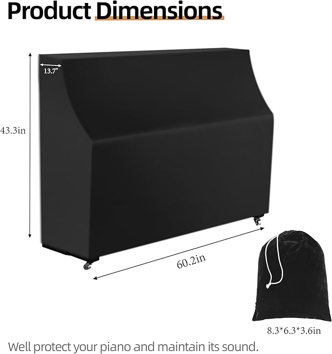 Upright Piano Keyboard Dust Cover, Stretchy Music Dirt Proof Keyboard Cover - Image 2