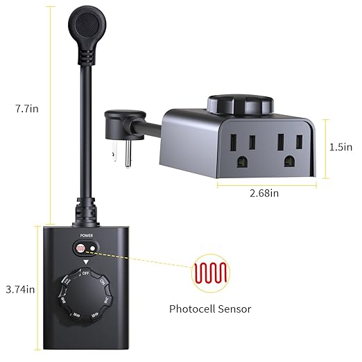 Minoston Outdoor Timer for Lights 2 Pack, Dusk Dawn Outdoor Timer Outlet 2 - Image 6