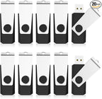 20Pack 1GB USB Flash Drive 2.0 Stick, TOPESEL Bulk Thumb Drive Swivel 1GB Pen by TOPESEL