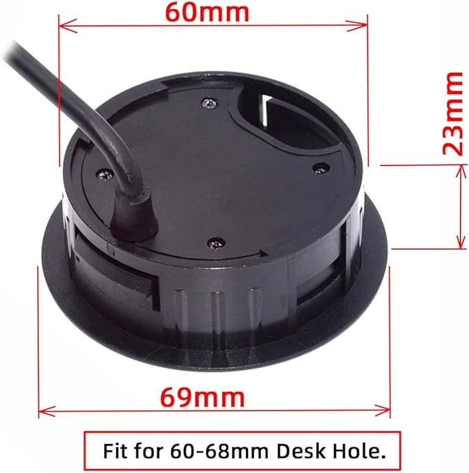 USB 3.0 Hub Sound Card USB-C 2 Port USB 60mm Desk Grommet Splitter Dock Station - Image 9