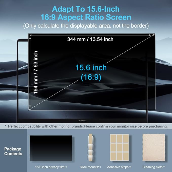 Laptop Privacy Screen Filters 15.6 Inch 16:9 Aspect Privacy Filter - Image 7
