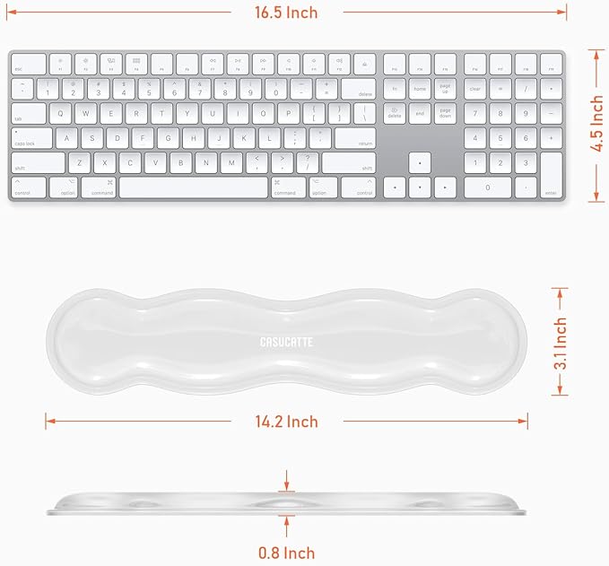 CASUCATTE-Clear Gel Wrist Rest for Keyboard - Image 5