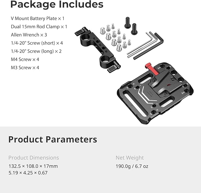 SMALLRIG V Mount Battery Plate, V-Lock Battery Plate - Image 7