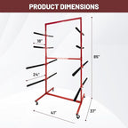 Mobile Bumper Storage Rack, 8 Pairs of Arms Double Sided Bumper Stand - Image 3