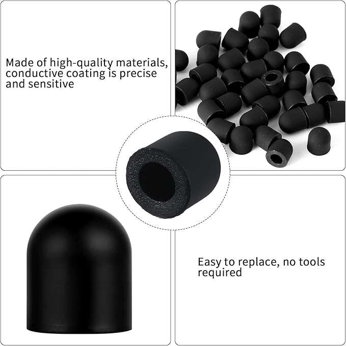 50Pcs Replacement Nibs for Touch Screen Pen, Rubber Tips for Stylus Pens - Image 3