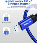 JSAUX Apple MFi Certified Lightning Cable 4ft, iPhone Charger Cable Nylon - Image 3