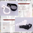 Hilitchi 132 Pcs 6 Sizes Black and White Plastic Cable Clamp R Type Screw - Image 4