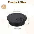 uxcell 8 Pcs 53mm Desk Grommet, Plastic Cable Hole Cover, Wire Cord Cable - Image 2