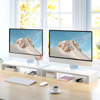TEAMIX 2 Pack White Monitor Stand Riser - Image 2