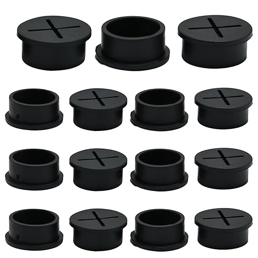 Desk Grommet, 1 in 25 mm Silicone Rubber Grommets, Flexible Wall Cord Pass by BOPOREAE