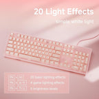EWEADN TK100 Typewriter Keyboard Wired Mechanical Keyboard, 104 Keys Aesthetic - Image 3